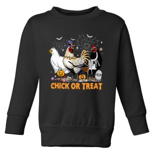 Halloween Chicken Pumpkin Chick Or Treat Spooky Season Toddler Sweatshirt