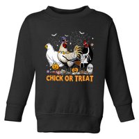 Halloween Chicken Pumpkin Chick Or Treat Spooky Season Toddler Sweatshirt