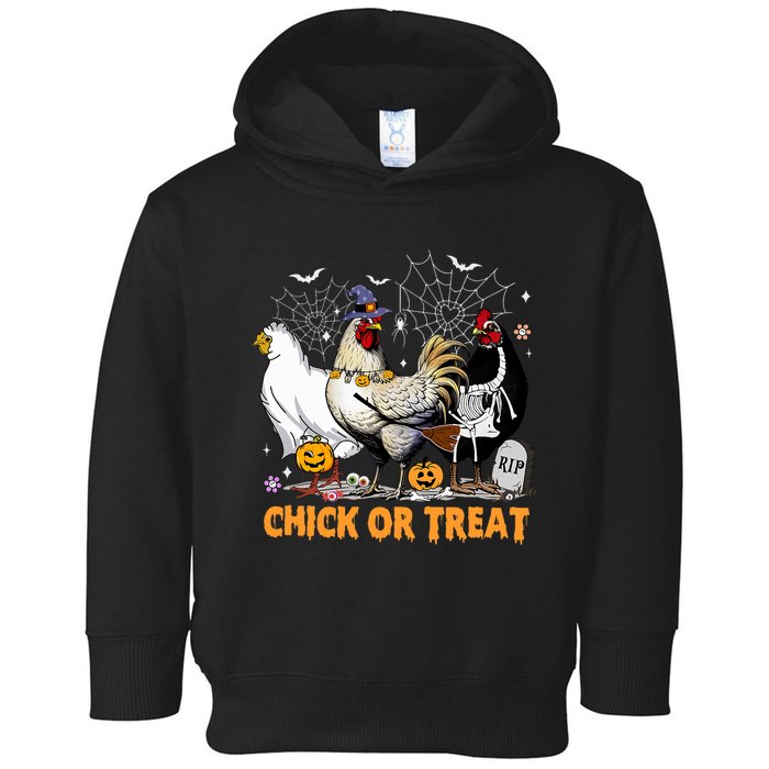 Halloween Chicken Pumpkin Chick Or Treat Spooky Season Toddler Hoodie