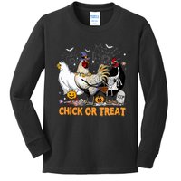 Halloween Chicken Pumpkin Chick Or Treat Spooky Season Kids Long Sleeve Shirt