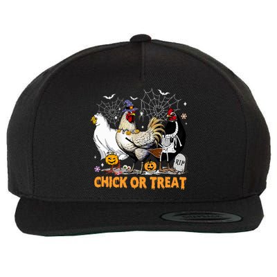 Halloween Chicken Pumpkin Chick Or Treat Spooky Season Wool Snapback Cap