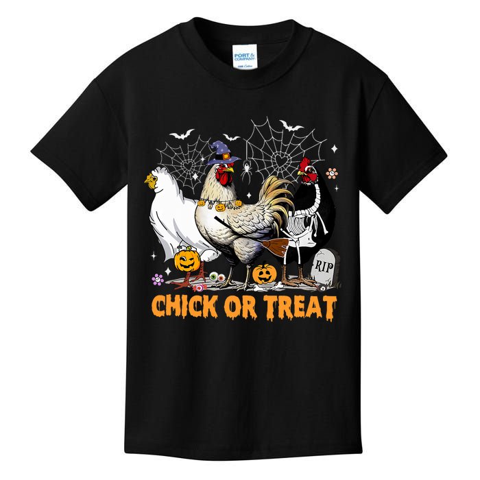 Halloween Chicken Pumpkin Chick Or Treat Spooky Season Kids T-Shirt