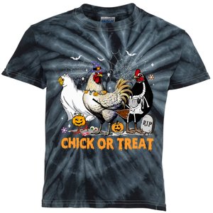 Halloween Chicken Pumpkin Chick Or Treat Spooky Season Kids Tie-Dye T-Shirt