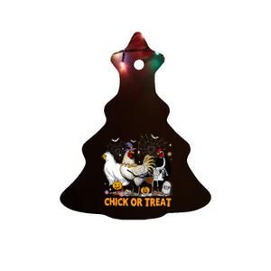 Halloween Chicken Pumpkin Chick Or Treat Spooky Season Ceramic Tree Ornament