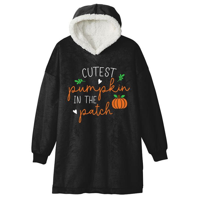 Halloween Cutest Pumpkin In The Patch Funny Hooded Wearable Blanket