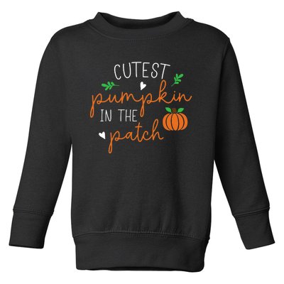 Halloween Cutest Pumpkin In The Patch Funny Toddler Sweatshirt