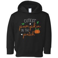 Halloween Cutest Pumpkin In The Patch Funny Toddler Hoodie