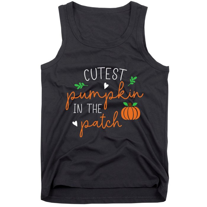 Halloween Cutest Pumpkin In The Patch Funny Tank Top