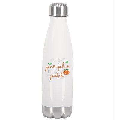 Halloween Cutest Pumpkin In The Patch Funny Stainless Steel Insulated Water Bottle