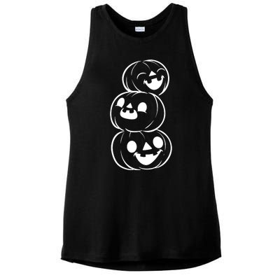 Halloween Cute Pumpkins Ladies PosiCharge Tri-Blend Wicking Tank