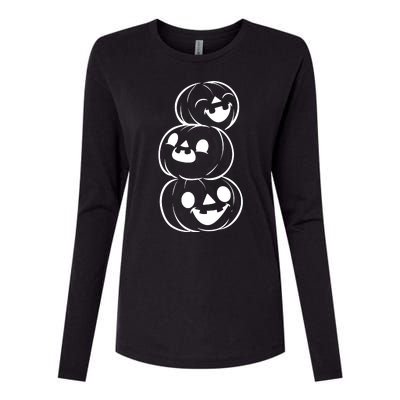 Halloween Cute Pumpkins Womens Cotton Relaxed Long Sleeve T-Shirt