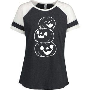 Halloween Cute Pumpkins Enza Ladies Jersey Colorblock Tee