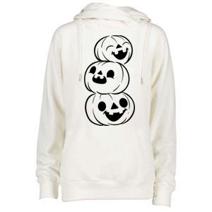 Halloween Cute Pumpkins Womens Funnel Neck Pullover Hood