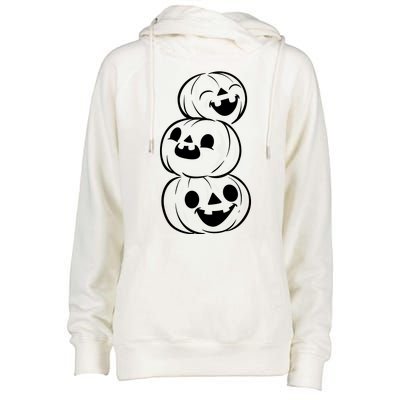 Halloween Cute Pumpkins Womens Funnel Neck Pullover Hood