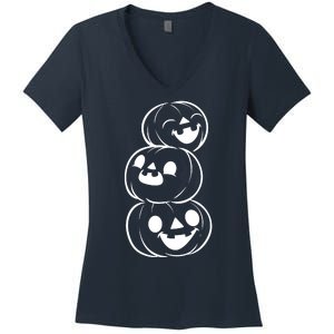 Halloween Cute Pumpkins Women's V-Neck T-Shirt