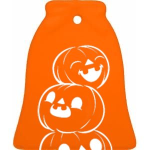 Halloween Cute Pumpkins Ceramic Bell Ornament