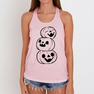 Halloween Cute Pumpkins Women's Knotted Racerback Tank