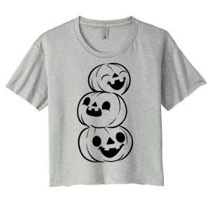 Halloween Cute Pumpkins Women's Crop Top Tee