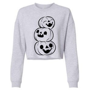 Halloween Cute Pumpkins Cropped Pullover Crew