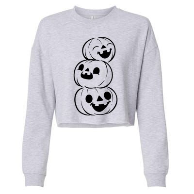 Halloween Cute Pumpkins Cropped Pullover Crew