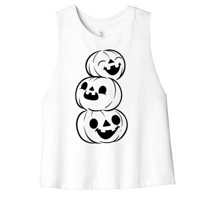 Halloween Cute Pumpkins Women's Racerback Cropped Tank