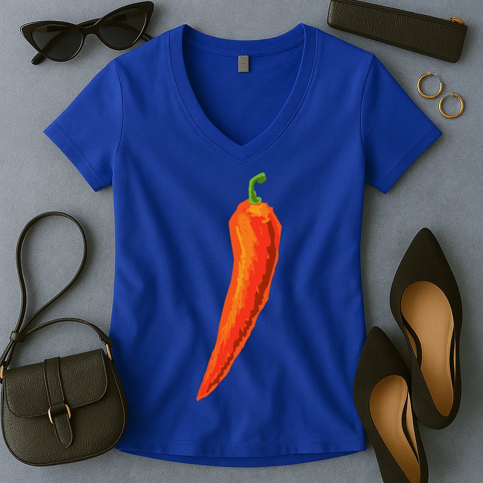 Hot Chili Pepper Funny Gift For Spicy Food Lover Gift Women's V-Neck T-Shirt