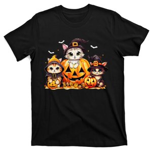 Halloween Cat Pumpkin Spooky Season Gift T-Shirt