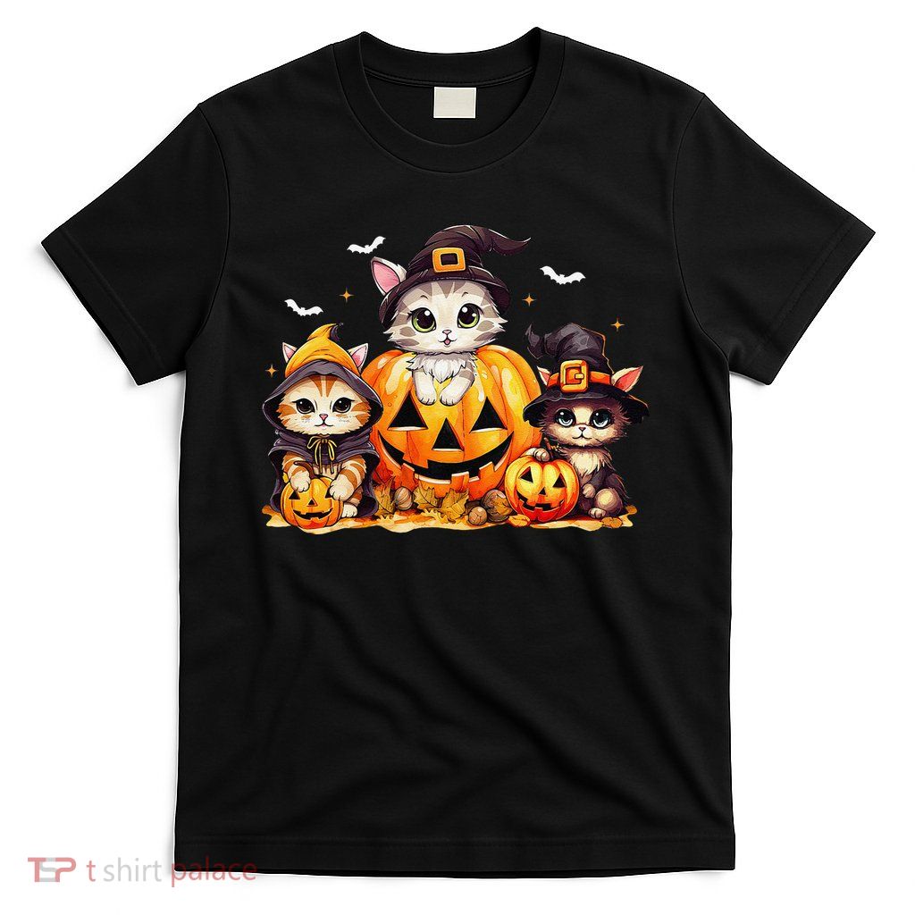 Halloween Cat Pumpkin Spooky Season Gift T-Shirt