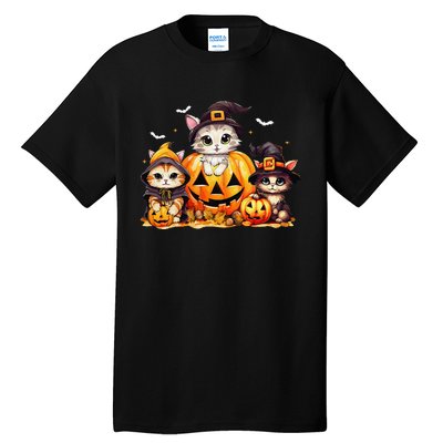 Halloween Cat Pumpkin Spooky Season Gift Tall T-Shirt