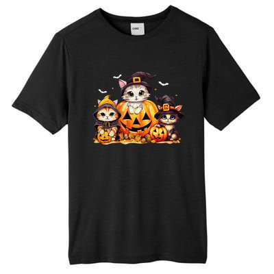 Halloween Cat Pumpkin Spooky Season Gift Tall Fusion ChromaSoft Performance T-Shirt