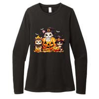 Halloween Cat Pumpkin Spooky Season Gift Womens CVC Long Sleeve Shirt