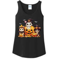 Halloween Cat Pumpkin Spooky Season Gift Ladies Essential Tank