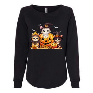 Halloween Cat Pumpkin Spooky Season Gift Womens California Wash Sweatshirt