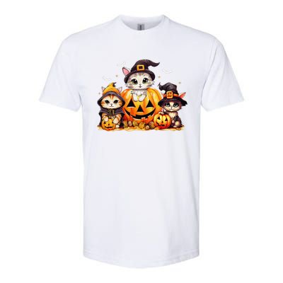 Halloween Cat Pumpkin Spooky Season Gift Softstyle CVC T-Shirt