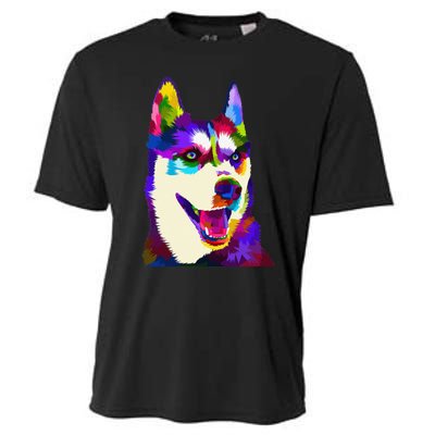 Husky Colorful Pop Art Portrait For Dog Owners Chukcha Sibe Cooling Performance Crew T-Shirt