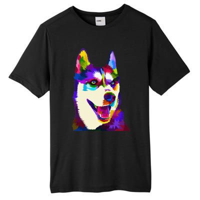 Husky Colorful Pop Art Portrait For Dog Owners Chukcha Sibe Tall Fusion ChromaSoft Performance T-Shirt