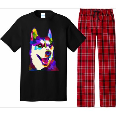 Husky Colorful Pop Art Portrait For Dog Owners Chukcha Sibe Pajama Set