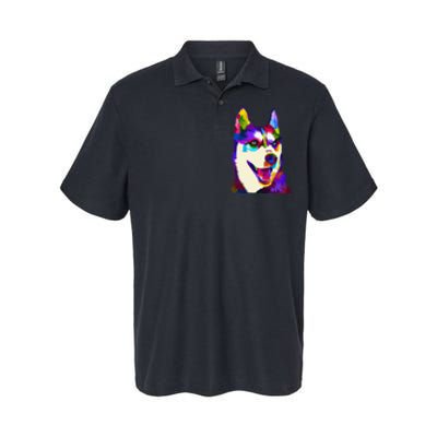 Husky Colorful Pop Art Portrait For Dog Owners Chukcha Sibe Softstyle Adult Sport Polo