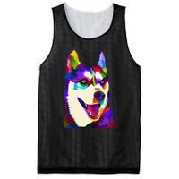 Husky Colorful Pop Art Portrait For Dog Owners Chukcha Sibe Mesh Reversible Basketball Jersey Tank