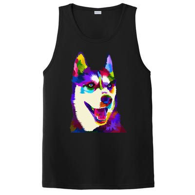 Husky Colorful Pop Art Portrait For Dog Owners Chukcha Sibe PosiCharge Competitor Tank