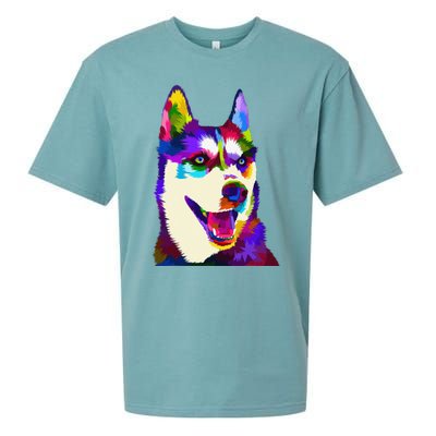 Husky Colorful Pop Art Portrait For Dog Owners Chukcha Sibe Sueded Cloud Jersey T-Shirt