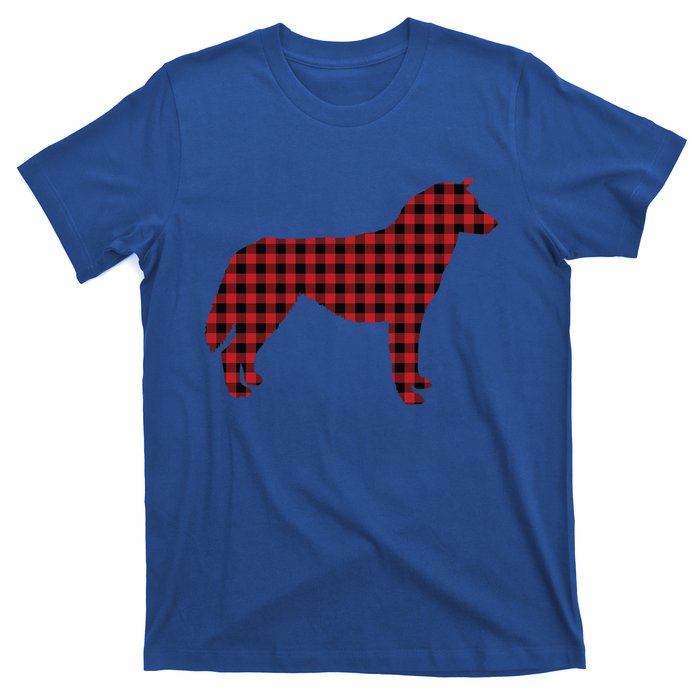 Husky Christmas Plaid Lumberjack Image Gift Cute Gift T-Shirt