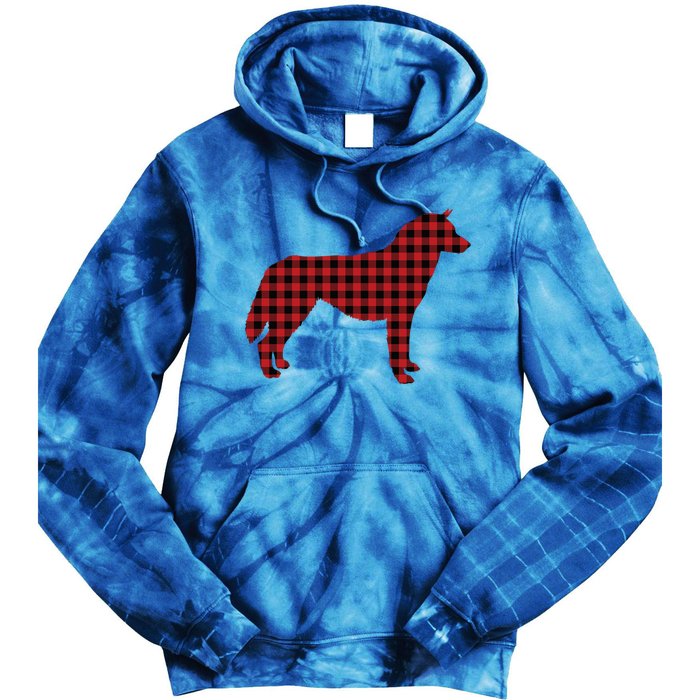 Husky Christmas Plaid Lumberjack Image Gift Cute Gift Tie Dye Hoodie