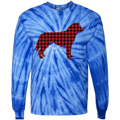 Husky Christmas Plaid Lumberjack Image Gift Cute Gift Tie-Dye Long Sleeve Shirt