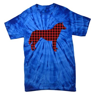 Husky Christmas Plaid Lumberjack Image Gift Cute Gift Tie-Dye T-Shirt