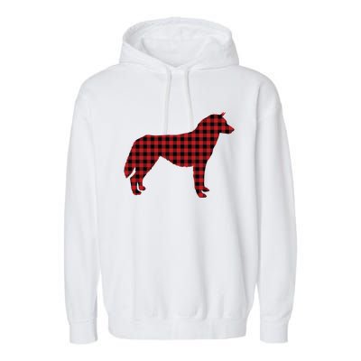 Husky Christmas Plaid Lumberjack Image Gift Cute Gift Garment-Dyed Fleece Hoodie