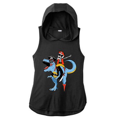 Halloween Costume Pirate Skeleton Dinosaur Trex Gift Ladies PosiCharge Tri-Blend Wicking Draft Hoodie Tank