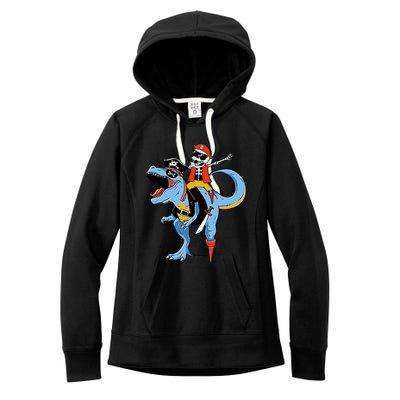 Halloween Costume Pirate Skeleton Dinosaur Trex Gift Women's Fleece Hoodie