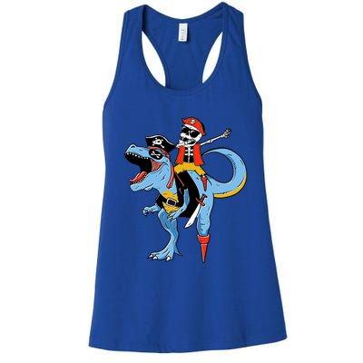 Halloween Costume Pirate Skeleton Dinosaur Trex Gift Women's Racerback Tank