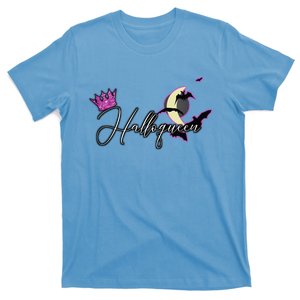 Halloqueen Crown Queen Of Halloween Moon Bats Cute Pink Meaningful Gift T-Shirt